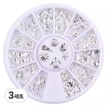 May Brown Silver Charmstone Sea Parts Set M02160, 3 sets