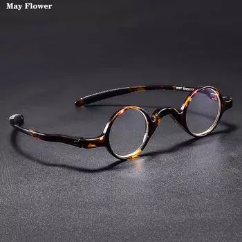 May Flower TR90 крошечные очки для чтения мужские очки оправа ретро анти-синие круглые очки умные мужские очки для чтения +4 +250 морская черепаха