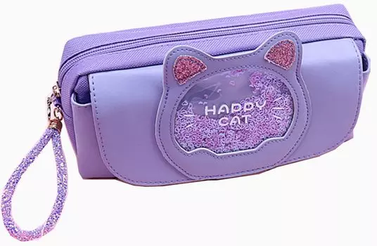 MAYACAT Блестящий Карандаш Сверкающий Карандаш Большой Начальная Школа Младшая Средняя Школа Старшая Школа Вход в Школу Кошка Портативный Чехол, Чехол, Милый, Милый, фиолетовый