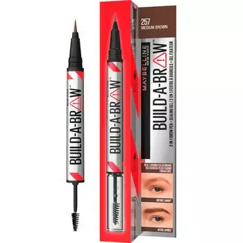 Maybelline Eyebrow Pencil Build-A-Brow 257 Medium Brown 1ea