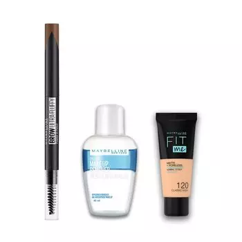 MAYBELLINE Fashion Brow Powder In Pencil N Foundation Mini Size Eyebrow Light Brown [средство для снятия макияжа + в комплекте] BR-3