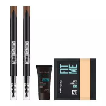 MAYBELLINE Fashion Brow Powder In Pencil N Light Brown Sachet Primer Mini Size [Набор 2] BR-3 [Основа + Включено]