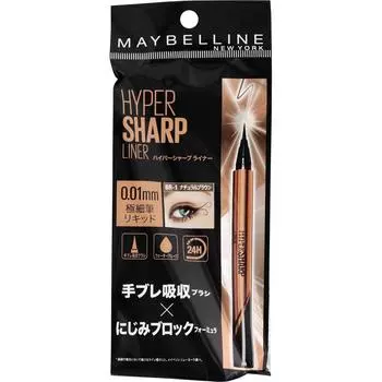 Maybelline Hyper Sharp Liner R BR-1 Natural Brown Eye Makeup Подводка для глаз 1. Слегка приподнимите веко пальцами, держите подводку вертикально и проведите линию между