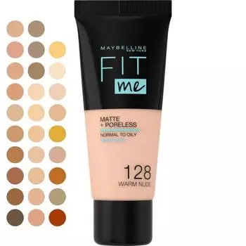 Maybelline Matte & Poreless Foundation 128 Warm Nude 30ml