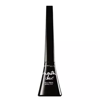 Maybelline New York Eye Studio Master Duo Glossy Liquid Black fl oz Liner, Lacquer, 0.05