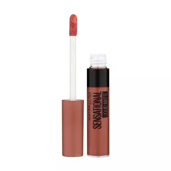 Maybelline New York Sensational Liquid Matte Lipstick 7ml NU02 Strip It Off Lightweight Long Lasting Non Sticky Full Coverage Nude Lip Color