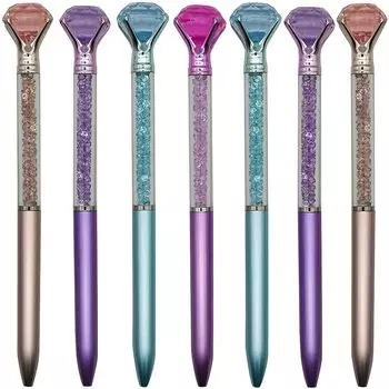 Maydahui Стильный набор из 12 шариковых ручек с бриллиантовым кристаллом, черные чернила, блестящие, красочные, милые канцелярские принадлежности для письма, для детей, студентов, подарок на день рождения
