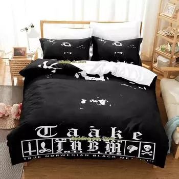 Mayhem Distressed Bedding Set Single Twin Full Queen King Size Bed Set Aldult Kid Bedroom Duvetcover Sets Skeleton Bed Sheet Set EU Single 135x200cm