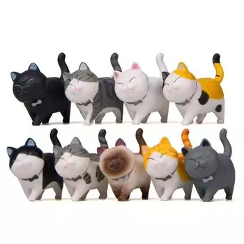MAYJAI Cat Scandinavian Goods Мини фигурка с вращающимся котом 9 Игрушечный котенок Мини Темный цвет Подвижный Кот Сад Товары для кошек Разные товары Популярные