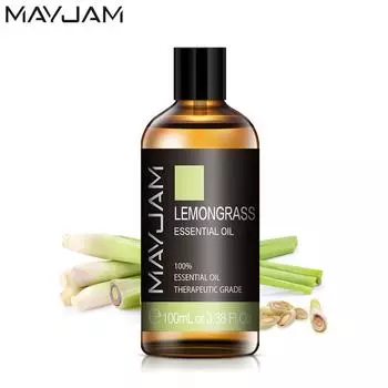 MAYJAM 100 мл чистое эфирное масло лемонграсса для спа-массажа Ароматерапевтические диффузоры регулируют кожу тела, облегчают очистку воздуха, бактерицид Lemongrass