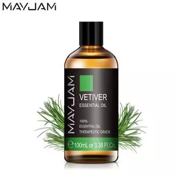 MAYJAM 100 мл Ветивер Терапевтический класс Ароматерапия Эфирные масла для помощи во сне Снятие стресса Стерилизация Ароматические масла для диффузора Vetiver
