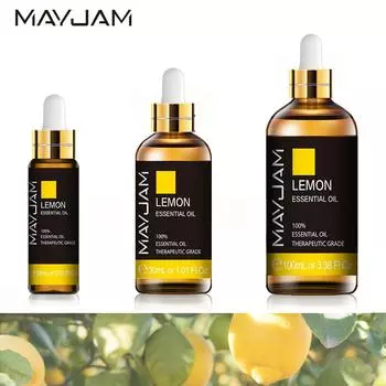 MAYJAM 10 мл/30 мл/100 мл чистое эфирное масло лимона для DIY фруктовые духи диффузор свежести воздуха стерилизация репеллент фруктовое ароматическое масло Lemon-10ml+dropper