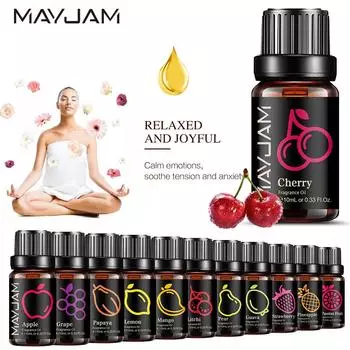 MAYJAM 10 мл фруктовые эфирные масла вишни, клубники, манго, фруктовые масла для увлажнителя воздуха, диффузор свежести воздуха, сделай сам, фруктовые духи, уход за кожей и волосами Mango