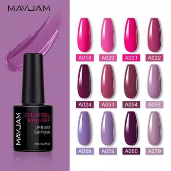 MAYJAM 8 мл розово-фиолетовый лак для ногтей гель-лак для женщин 2022 новый сексуальный дизайн ногтей DIY женская мода лак для ногтей гель-лак для ухода за ногтями и лак