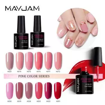 MAYJAM 8 мл розовый цвет гель-лак для ногтей женский сексуальный дизайн ногтей DIY длительный лак для ногтей замачиваемый УФ-гель украшение для ногтей Уход за ногтями