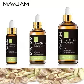 MAYJAM диффузор чистого эфирного масла лемонграсса для увлажнителя, ароматическая лампа, освежающая воздух, ароматерапия, регулирует кожу, 10 мл/30 мл/100 мл 10ml+dropper