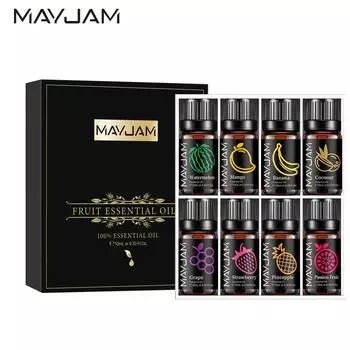MAYJAM Фруктовые эфирные масла Подарочный набор Кокос Ананас Манго Ароматические масла для ароматерапии Диффузоры Уход за волосами и кожей Фруктовые духи «сделай сам»