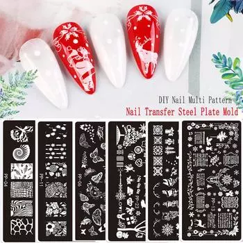 MAYJAM шаблон для дизайна ногтей, инструмент для штамповки, дизайн цветка, листа, дизайн из нержавеющей стали, прямоугольная пластина для штамповки ногтей, лак для штамповки ногтей