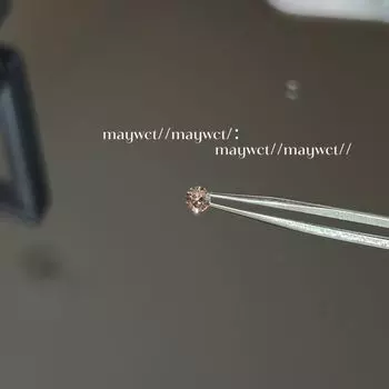 Maywct Flash 4mm Mini Luoluo Color Huazi round Diamond Medical Titanium Steel Flats Screw Easiest for Match Ear Studs 3# Classical Rose (one)