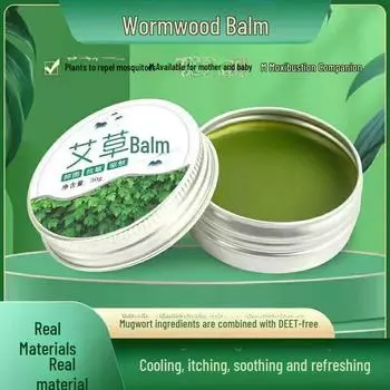 Мазь из полыни с пластырем для прижигания — против комаров, зуда, охлаждающая масляная формула 30g