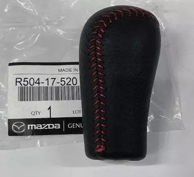 MAZDA Genuine RX-7 FD3S Black Red Stitch Leather Shift Knob R504-17-520-00
