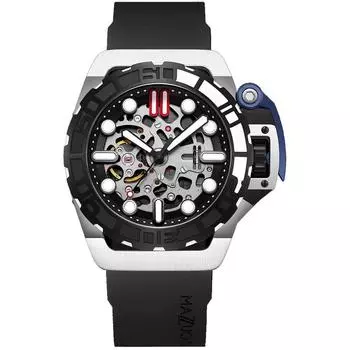 Mazzucato RIM Sub черный и серебристый скелетонированный циферблат Автоматические мужские часы Dive SK1-BL 100M чёрный