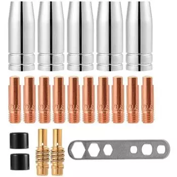 MB15 Набор принадлежностей для держателя сварочной горелки 0,8 мм M6, держатель наконечников для сварочной горелки MIG MB15 15AK, 20 шт.