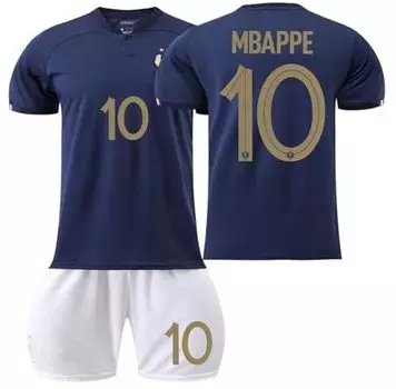 Mbappe Mbappe Футбольная форма сборной Франции Реал Мадрид верх и низ комплект дома синяя форма номер 10 реплика футбольной формы для взрослых юниоров Tokix