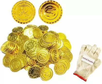 MBK 200 шт. игрушечная монета фишка сундук с сокровищами пиратское сокровище сокровище золотая монета предмет золотая монета игровая вечеринка сценический реквизит пираты