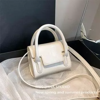 Mbsqhna Autumn Winter Retro Mini Bag Female 2024 New Arrival Western Style Satchel Small Square Bag Crossbody Lipstick Pack