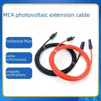«MC4 Удлинительный кабель для солнечных батарей — 12AWG или 10AWG Фотоэлектрическое соединение постоянного тока» 14AWG 1m Black/Red