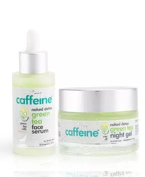 mCaffeine Green Tea Ночная процедура увлажнения | Витамин С | Удаление грязи, увлажнение | Сыворотка для лица, ночной гель | Вся кожа | Без парабенов и SLS