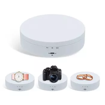 Mcbazel 360 градусов диаметр нагрузки выставочный электрический вращающийся дисплей пластиковый маломощный широкий диапазон для фотографии белый поворотный стол, 3 кг, 13,8 см,