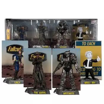 McFarlane Toys Fallout Ghoul Vault Boy Posed Figures Pack 4 - Люси, Максимус и 6 дюймов