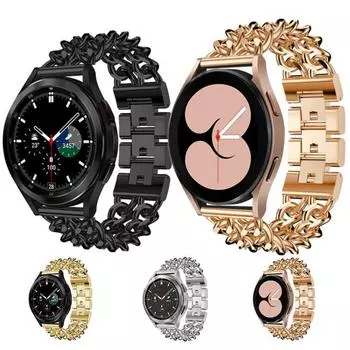 MCG ремешок для часов ковбойская цепочка из нержавеющей стали 20 мм/22 мм ремешок для часов браслет для Samsung Galaxy Watch 3/4/для Amazfit GTR/Pace 22 mm золотистый