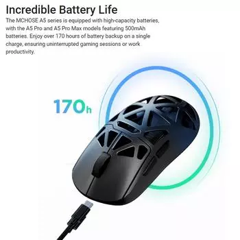 MCHOSE MCAX59 Беспроводные мыши 2.4G WirelessBWired TriMode Connectivity Mice Легкие игровые розовый