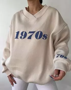 MCLLCTN Толстовка оверсайз унисекс Bone 1970-х годов