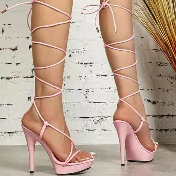 Mclubgirl женские пикантные модные сандалии с перекрестными ремешками, желтые босоножки на каблуке 13 см и платформе 3 см LFD-1099-28 34 бежевый