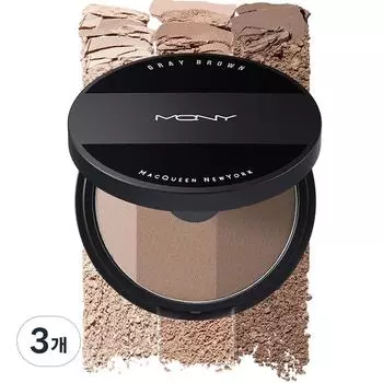 McQueen New York Fake Up 3 Color Shading 9 г, серо-коричневый, 3 шт.