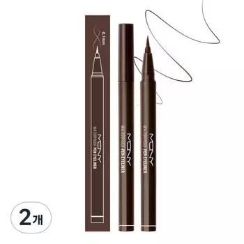 McQueen New York waterproof pen eyeliner 0.6g, deep brown, 2 pcs.