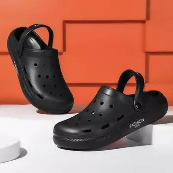 MCTIN Классическая серия Мужские тапочки Летние пляжные водонепроницаемые ЭВА Мягкие пляжные сандалии Женская обувь для активного отдыха 40 чёрный