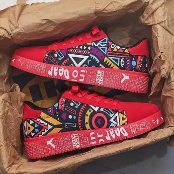 MCTIN Мужская парусиновая обувь, Женские дышащие кроссовки, Повседневная спортивная обувь, Модная и универсальная обувь 36 красный