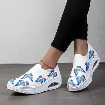 MCTIN Женская обувь Нескользящие повседневные кроссовки с принтом бабочки Женская амортизирующая спортивная обувь 35 леопардовый