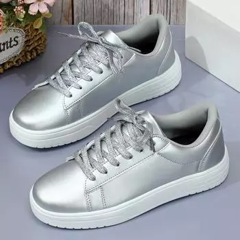 MCTIN Женская повседневная обувь Кожаные дышащие кроссовки на платформе Парные нескользящие прогулочные туфли для мужчин 35 белый