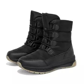 MCTIN/женские черные ботильоны, легкая зимняя обувь, женские зимние ботинки, теплые ботильоны на платформе с толстым нескользящим мехом 36 чёрный