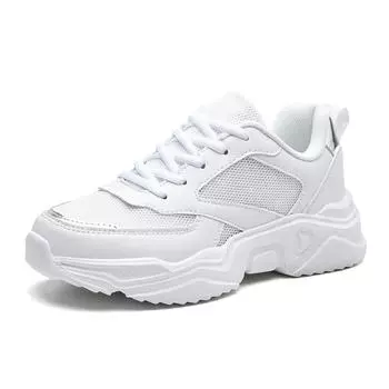 MCTIN Женские кроссовки Женские вулканизированные туфли на плоской подошве с дышащей сеткой Белые туфли