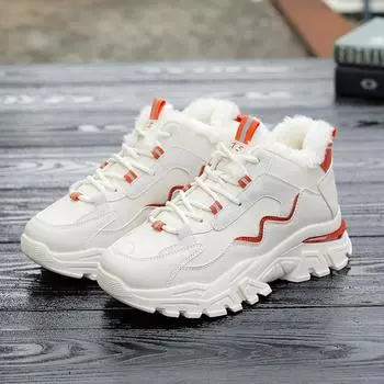 MCTIN женские высокие кроссовки ботильоны теплая плюшевая зимняя обувь 36 синий