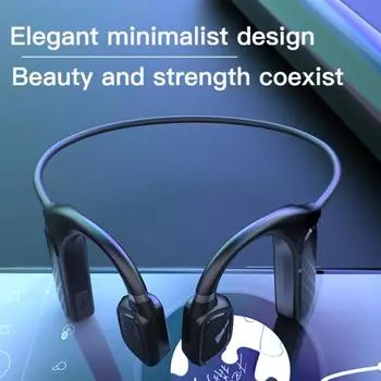 MD04 3D Bass стерео беспроводные Bluetooth-совместимые спортивные музыкальные наушники с костной проводимостью чёрный