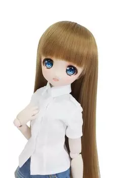 MDD MSD совместимая рубашка с эполетами, которые можно комбинировать с короткой однотонной кукольной одеждой для кукол BJD высотой 40 см [Petite Marie] 1/3 соответствия, рукав, белый, [Petite белый