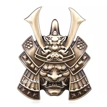 MDLUFY Автомобильная эмблема Shogun Samurai Креативный мультяшный монстр, наклейка на тело, царапина, наклейка Ukiyoe, декоративная наклейка на дверь автомобиля, 3D-металлическая водонепроницаемая наклейка с черепом